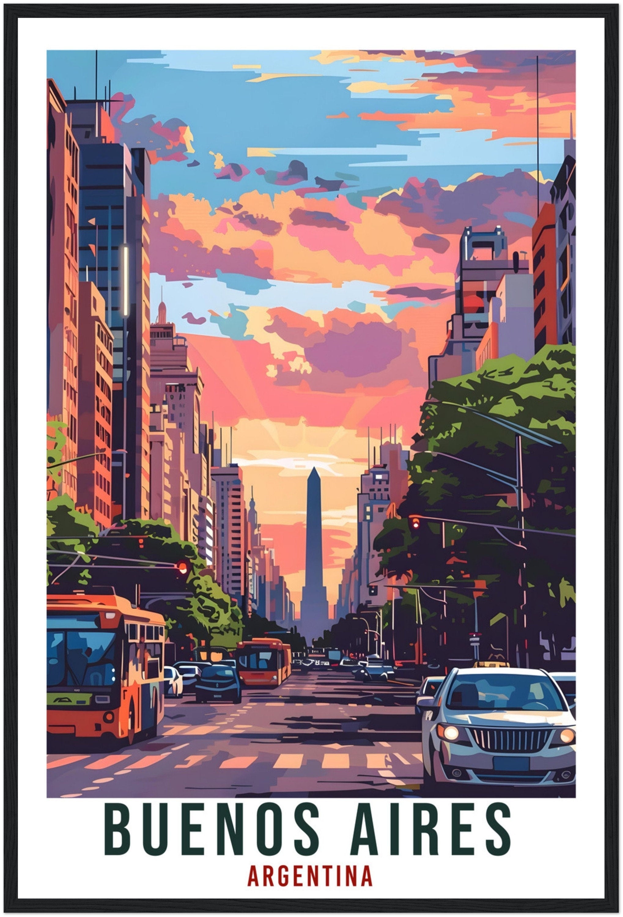 Buenos Aires Argentina Travel Print Wall Art Wall Hanging Home Décor Buenos Aires Gift Landmark Artwork Travel Art Argentina Travel Poster