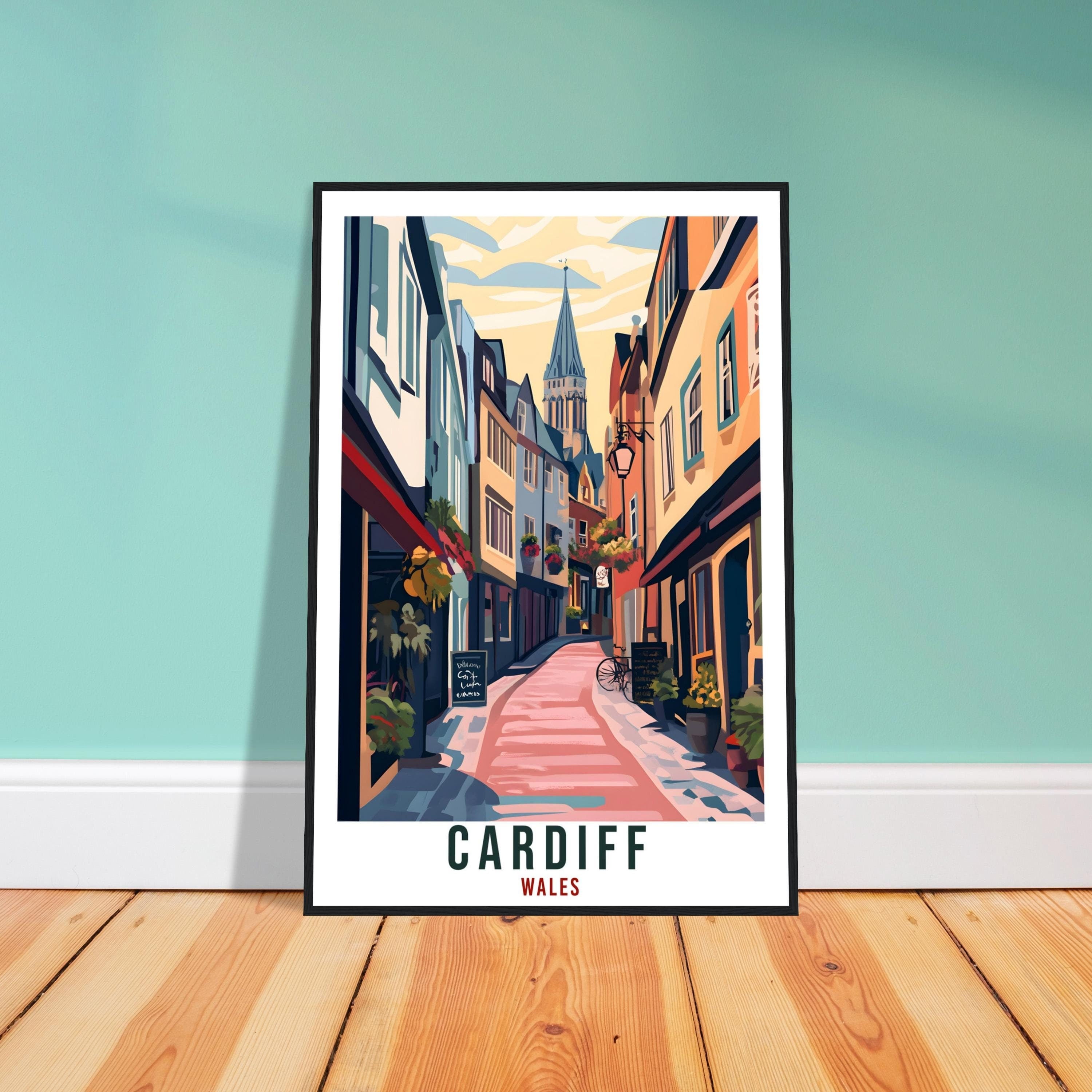 Cardiff Travel Print Wales Home Decor Cardiff Wall Art Wall Hanging Art Lover Wales Artwork Travel Poster Wales Cardiff Travel Artwork Gift