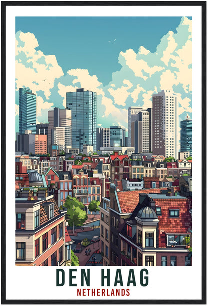 Den Haag Travel Print Holland Wall Art Wall Hanging Home Décor Gift Art Lover Gift Dutch Artwork Gift The Netherlands Den Haag Travel Poster