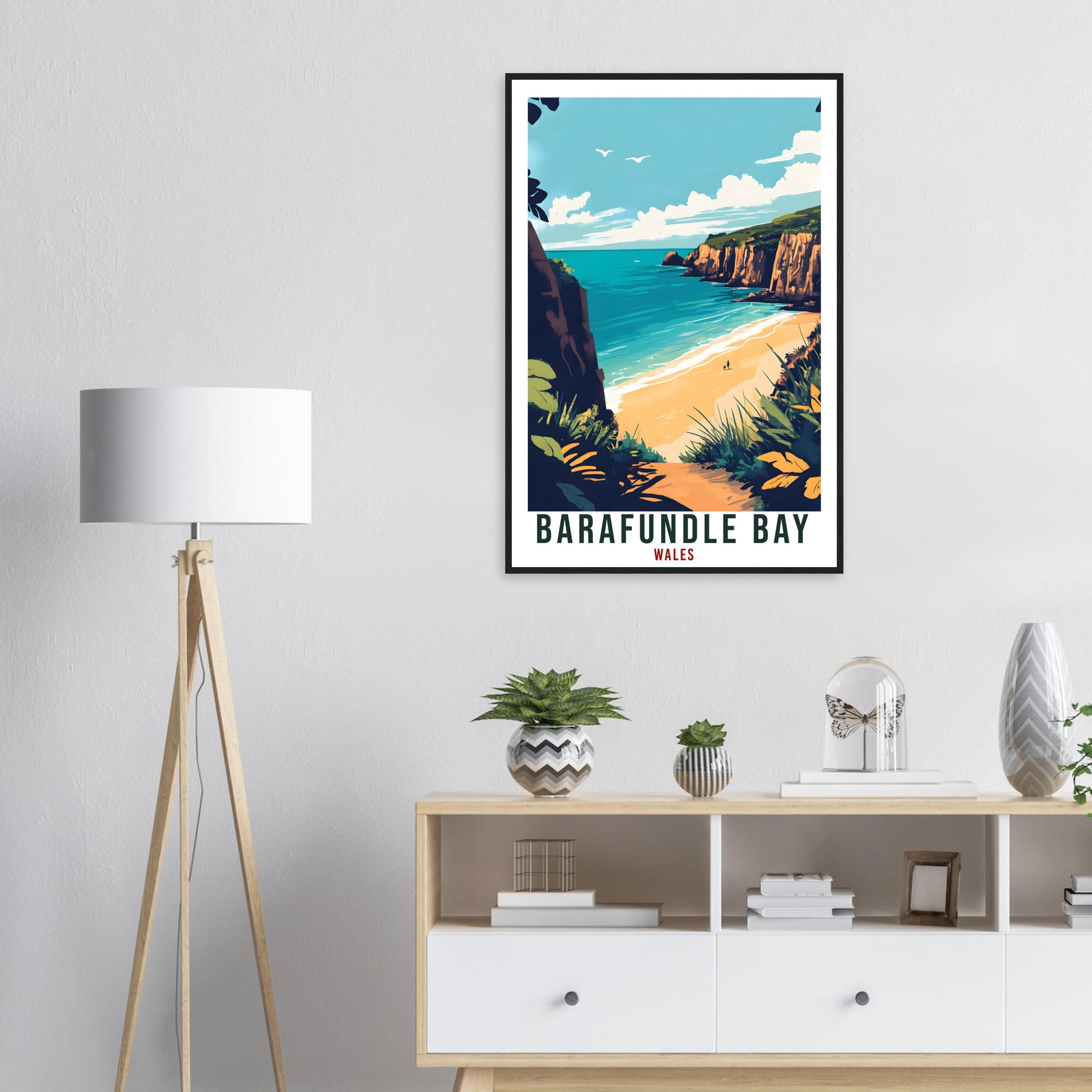 Barafundle Bay Travel Print Wales Home Decor Barafundle Bay Wall Art Wall Hanging Art Lover Wales Artwork Travel Poster Barafundle Bay Gift
