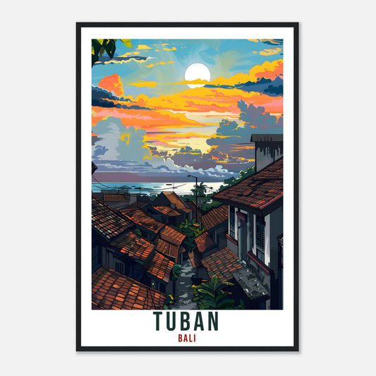 Tuban Bali Travel Print Bali Wall Art Wall Hanging Home Décor Tuban Gift Landmark Artwork Travel Art Lover Indonesia Tuban Travel Poster