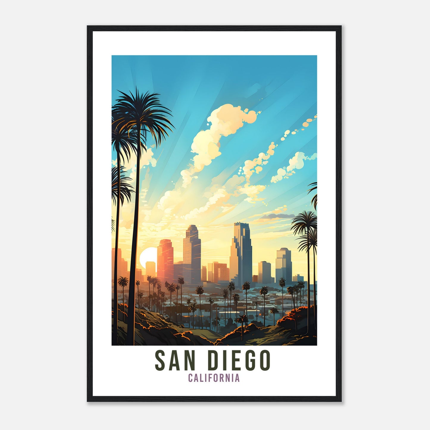 San Diego Travel Print San Diego California Wall Art San Diego Travel Poster Home Decor San Diego Art Lovers Gift San Diego Travel Art