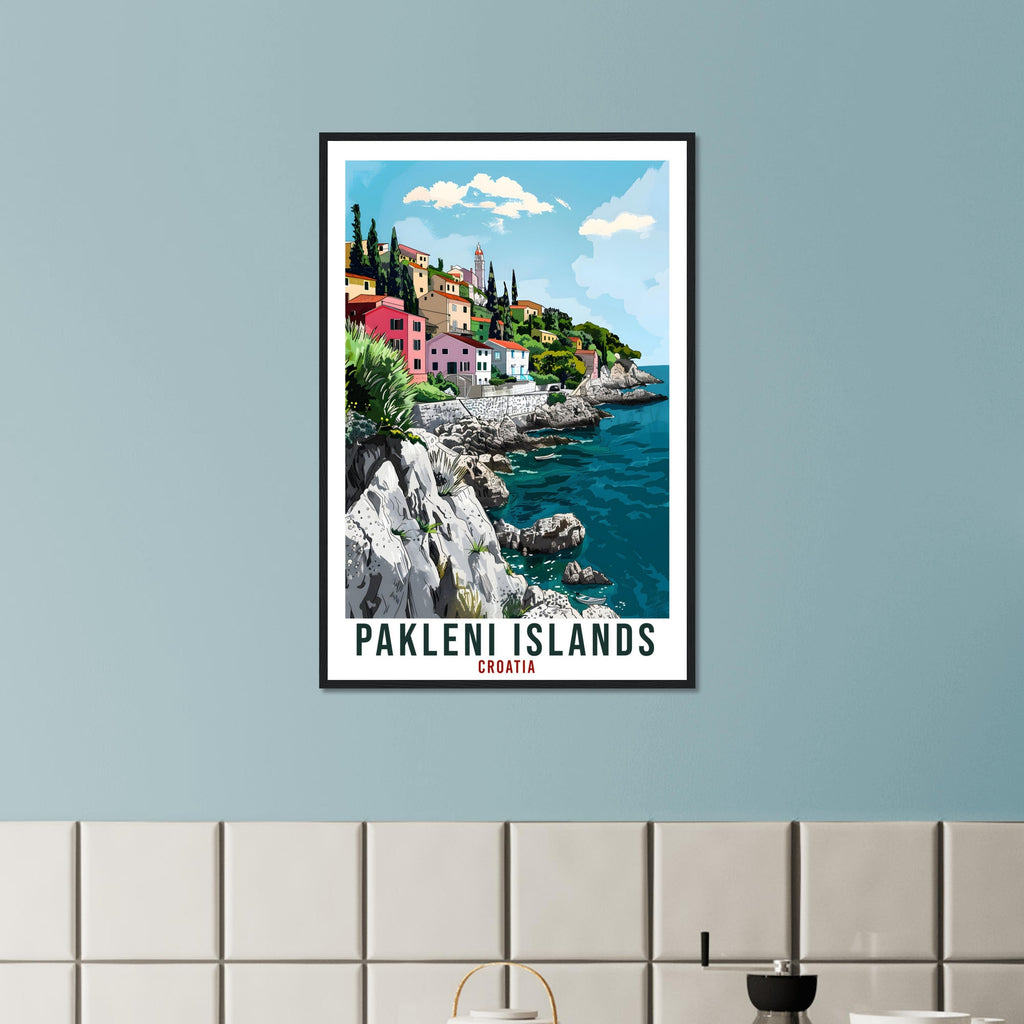 Pakleni Islands Travel Print Croatia Wall Art Wall Hanging Home Décor Pakleni Croatian Landmark Artwork Gift Croatia Holiday Travel Poster