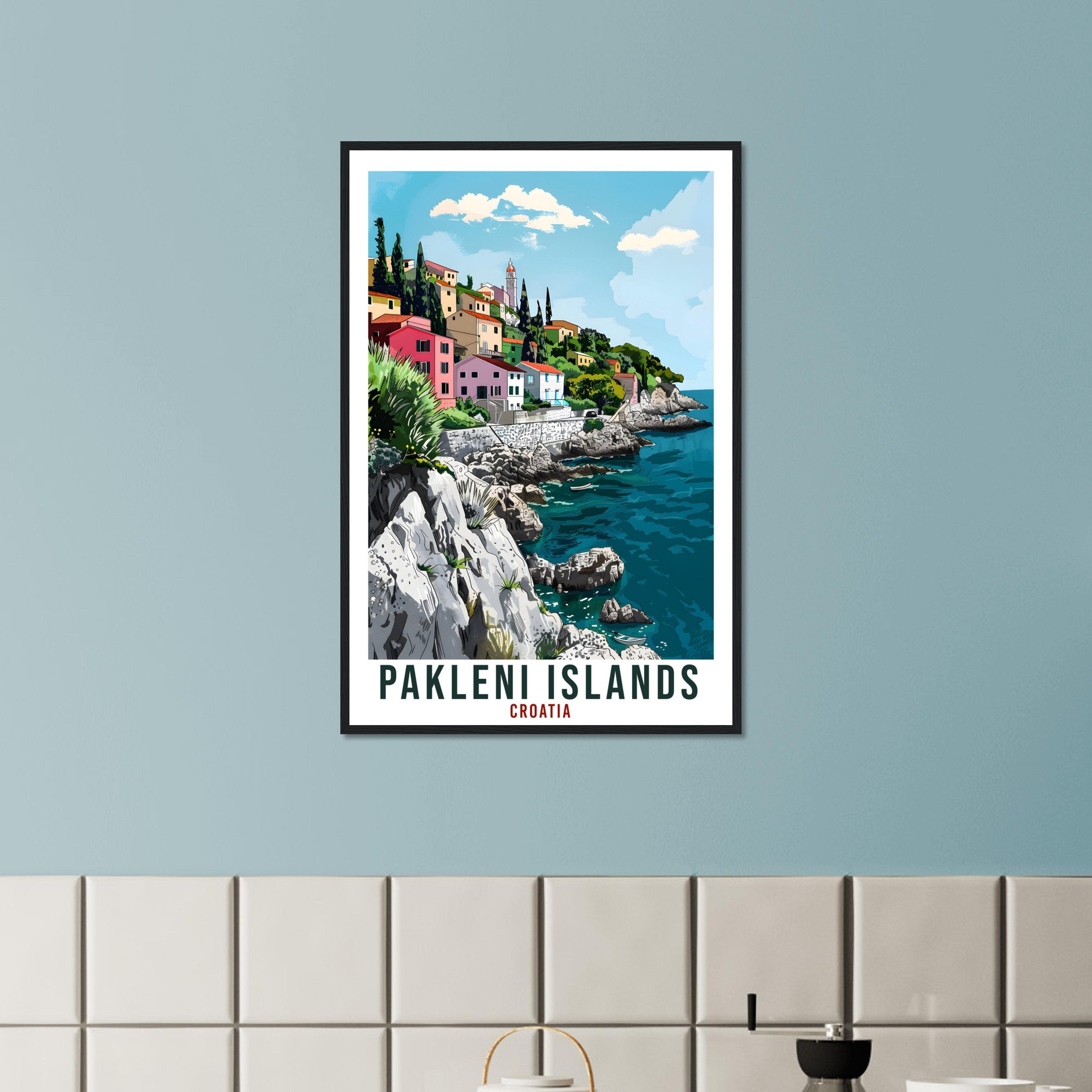 Pakleni Islands Travel Print Croatia Wall Art Wall Hanging Home Décor Pakleni Croatian Landmark Artwork Gift Croatia Holiday Travel Poster