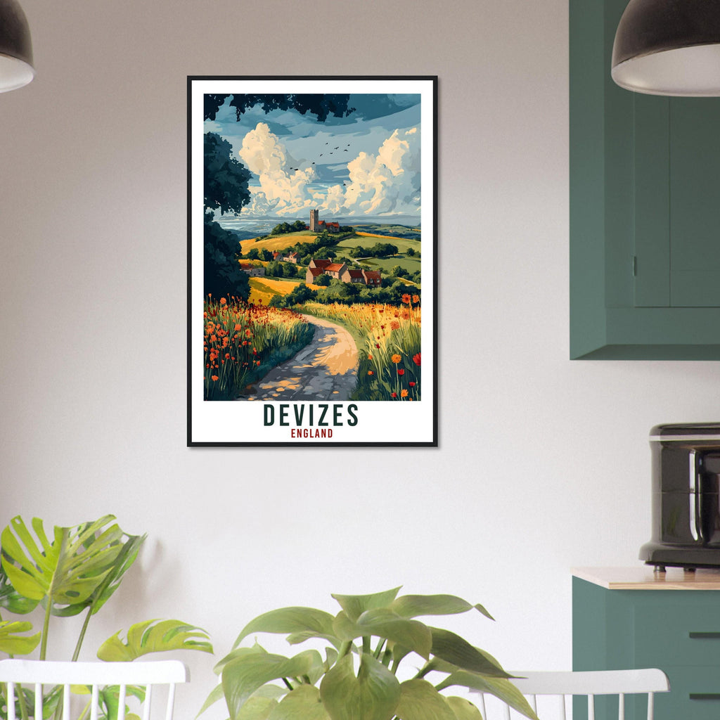 Devizes Travel Print England Home Decor Devizes Wall Art Gift Wall Hanging Art Lover Devizes England Artwork Travel Poster UK Travel Art