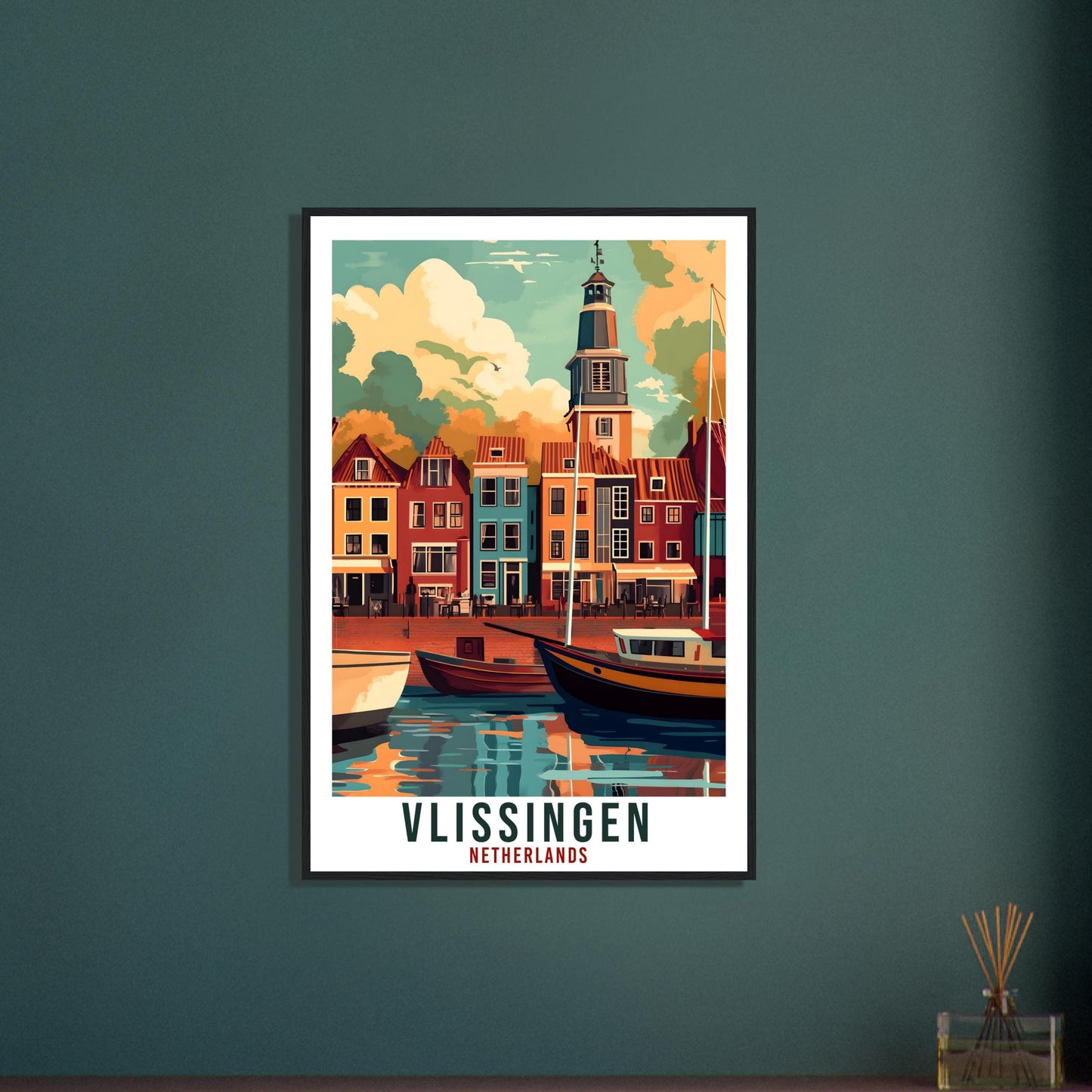 Vlissingen Travel Poster Netherlands Decor Vlissingen Wall Art Gift Wall Hanging Vlissingen Dutch Artwork Travel Print Holland Travel Art