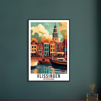 Vlissingen Travel Poster Netherlands Decor Vlissingen Wall Art Gift Wall Hanging Vlissingen Dutch Artwork Travel Print Holland Travel Art