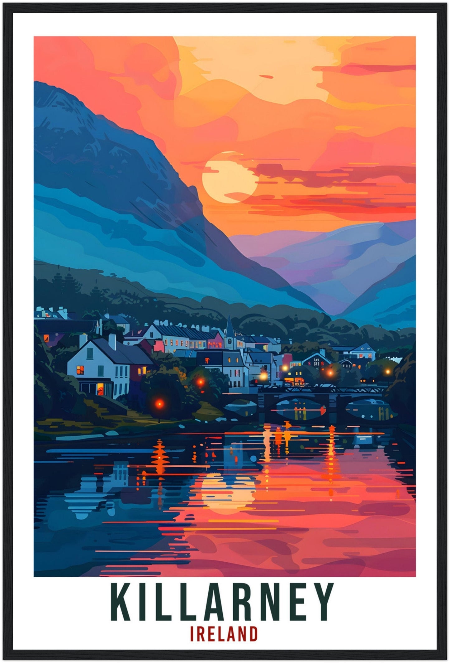 Killarney Travel Print Ireland Wall Art Wall Hanging Home Décor Killarney Gift Art Lovers Gift Irish Artwork Gift Ireland Travel Poster