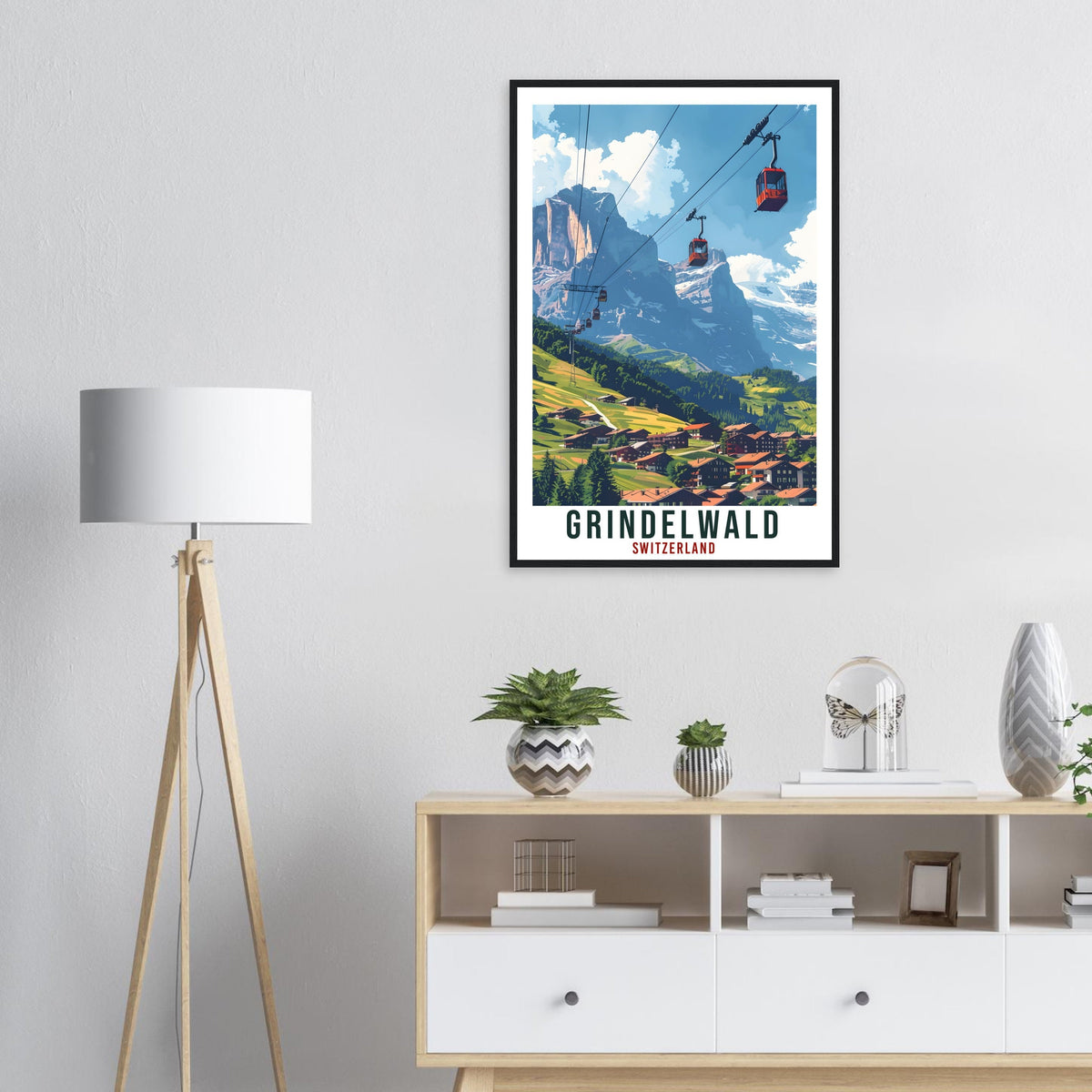 Grindelwald Travel Print Swiss Wall Art Wall Hanging Home Décor Grindelwald Gift Art Lover Gift Switzerland Artwork Gift Swiss Travel Poster