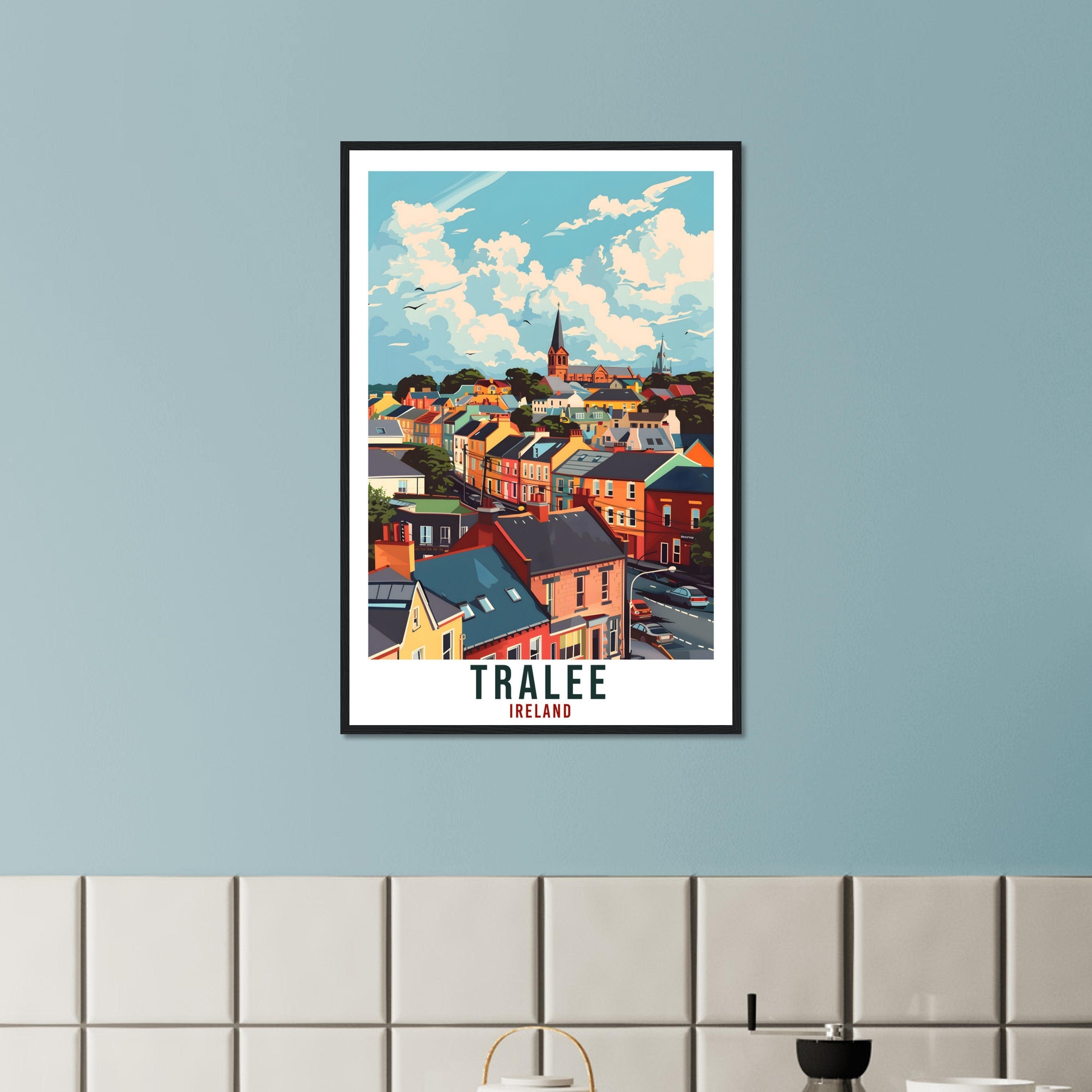 Tralee Travel Print Ireland Wall Art Wall Hanging Home Living Décor Tralee Gift Art Lovers Gift Irish Artwork Gift Ireland Travel Poster