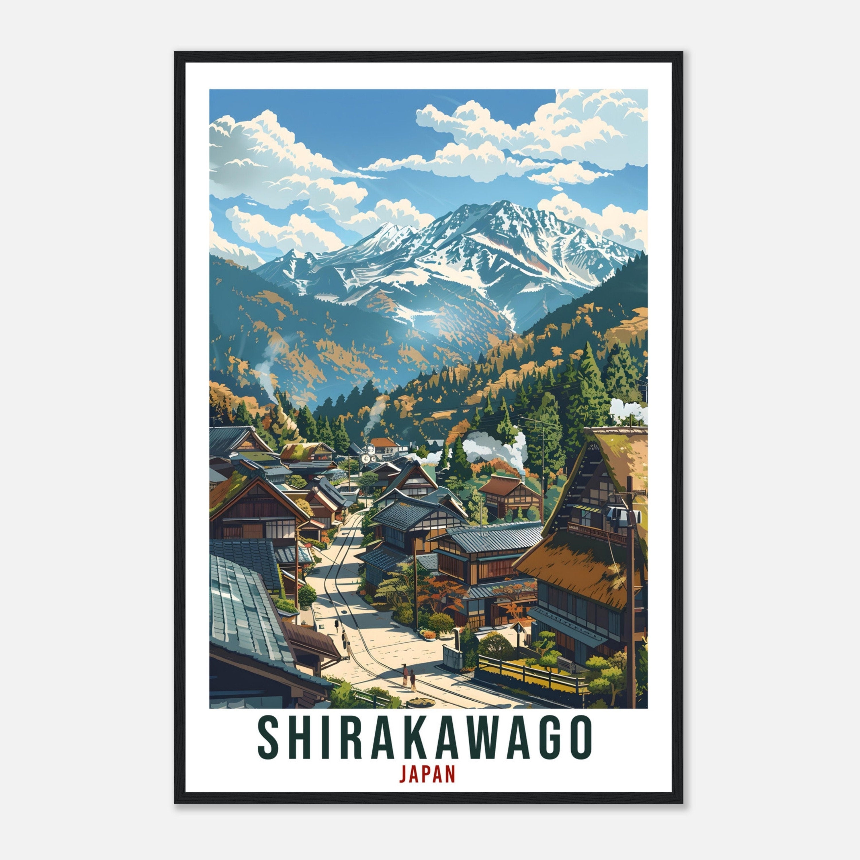 Shirakawago Travel Print Japan Home Decoration Wall Art Gift Wall Hanging Art Lover Japanese Artwork Japan Shirakawago Travel Poster Print
