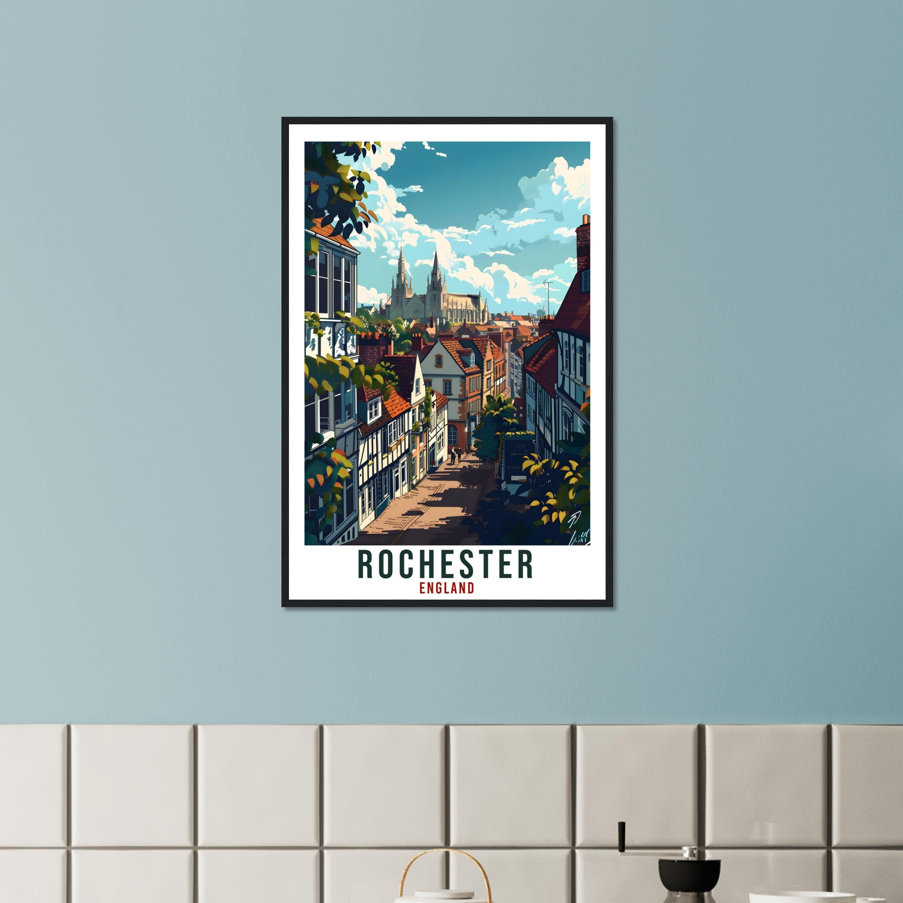 Rochester Travel Print Wall Art Wall Hanging Home Living Décor Rochester Gift Art Lovers Gift UK Artwork Gift Print England Travel Poster