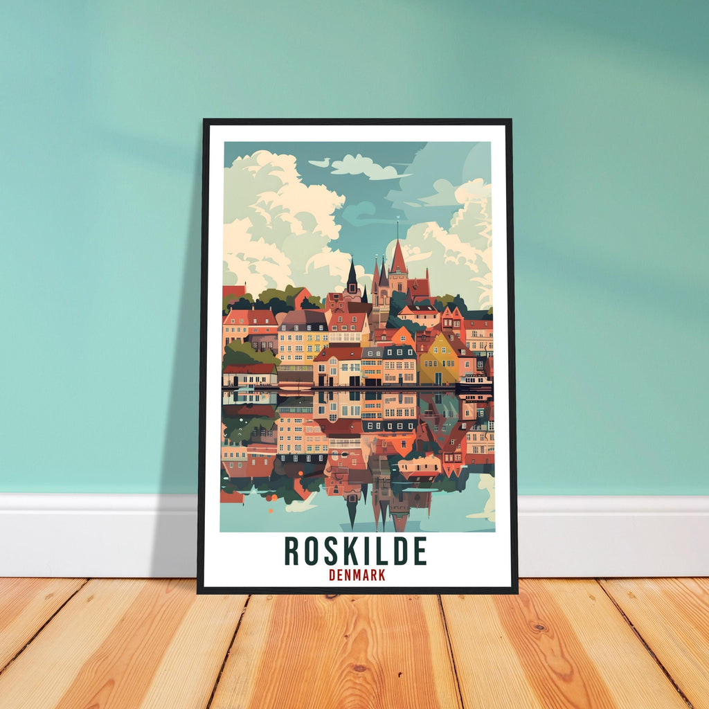 Roskilde Travel Print Denmark Wall Art Wall Hanging Home Living Décor Roskilde Gift Art Lover Gift Denmark Artwork Gift Danish Travel Poster