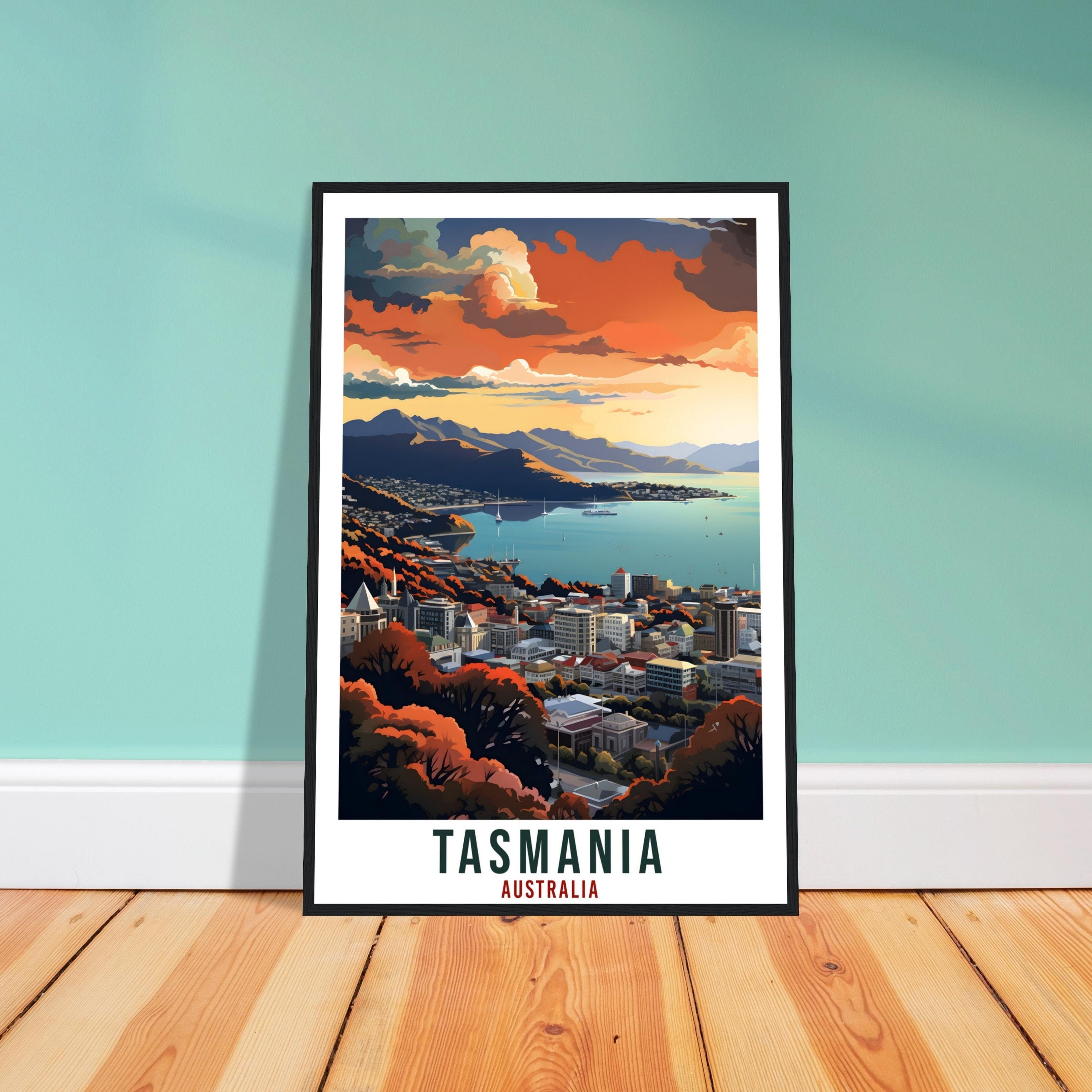 Tasmania Travel Poster Wall Art Tasmania Australia Home Décor Artwork Wall Hanging Tasmania Art Gifts Tasmania Travel Print Australian Gift