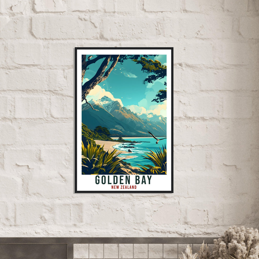 Golden Bay Travel Print Wall Art Golden Bay New Zealand Artwork Art Gifts Golden Bay Travel Poster New Zealand Gift Wall Hanging Home Decor