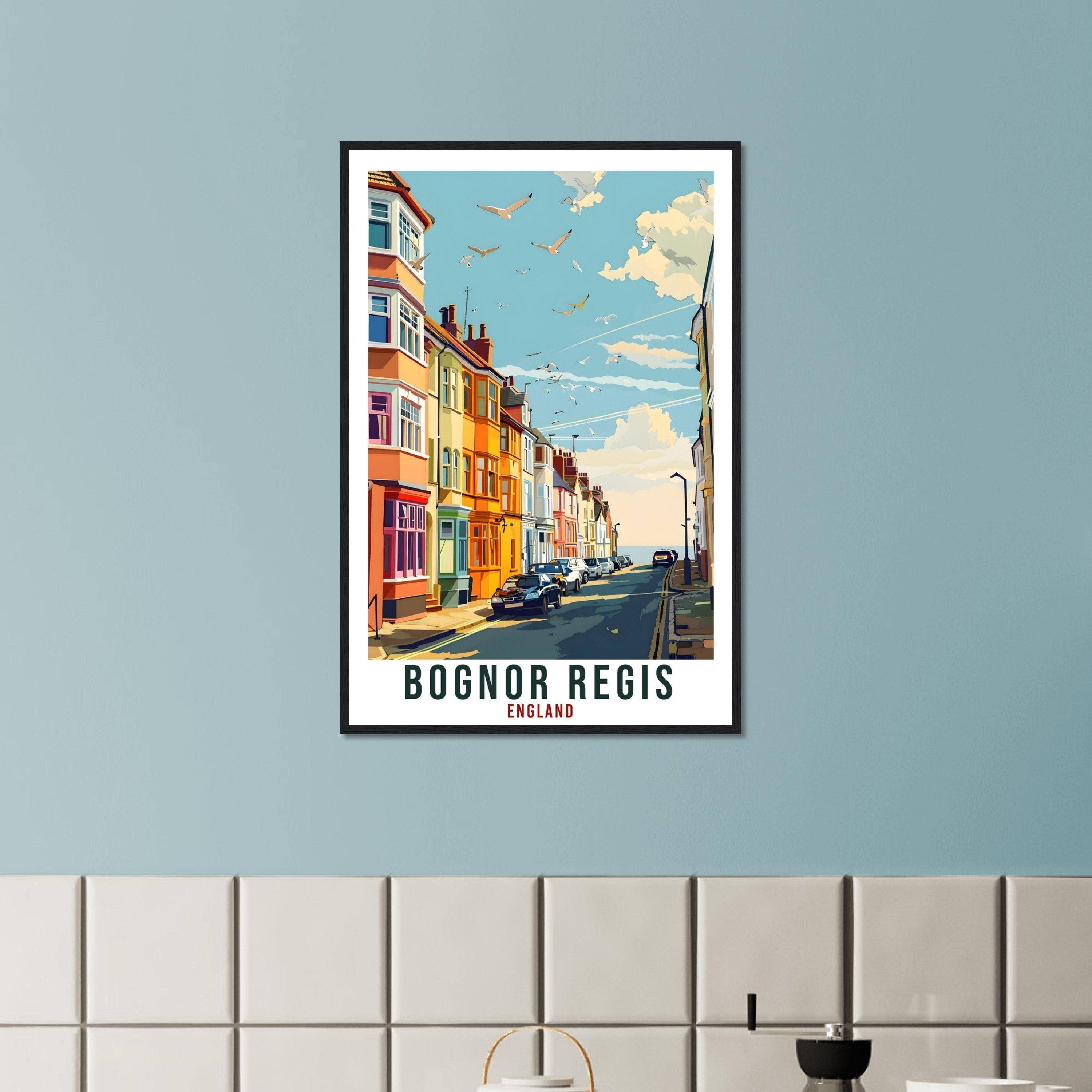 Bognor Regis Travel Print Wall Art Wall Hanging Home Living Décor Bognor Regis Gift Art Lovers UK Artwork Gift Print England Travel Poster