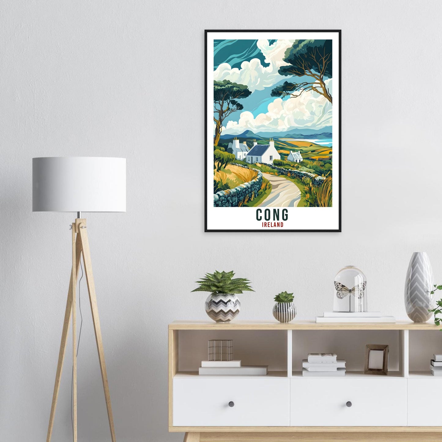 Cong Travel Print Ireland Home Decor Cong Wall Art Wall Hanging Art Lover Irish Artwork Travel Poster Cong Ireland Travel Art Gift Co Mayo