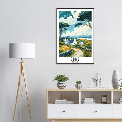 Cong Travel Print Ireland Home Decor Cong Wall Art Wall Hanging Art Lover Irish Artwork Travel Poster Cong Ireland Travel Art Gift Co Mayo