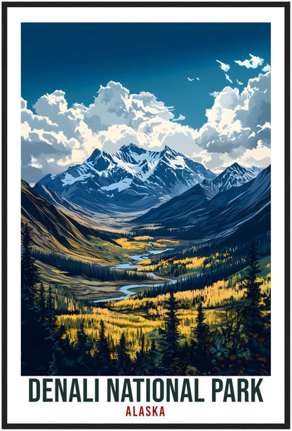 Denali National Park Alaska USA Travel Print Wall Art Wall Hanging Home Décor Denali National Park Gift Travel Art USA Artwork Travel Poster