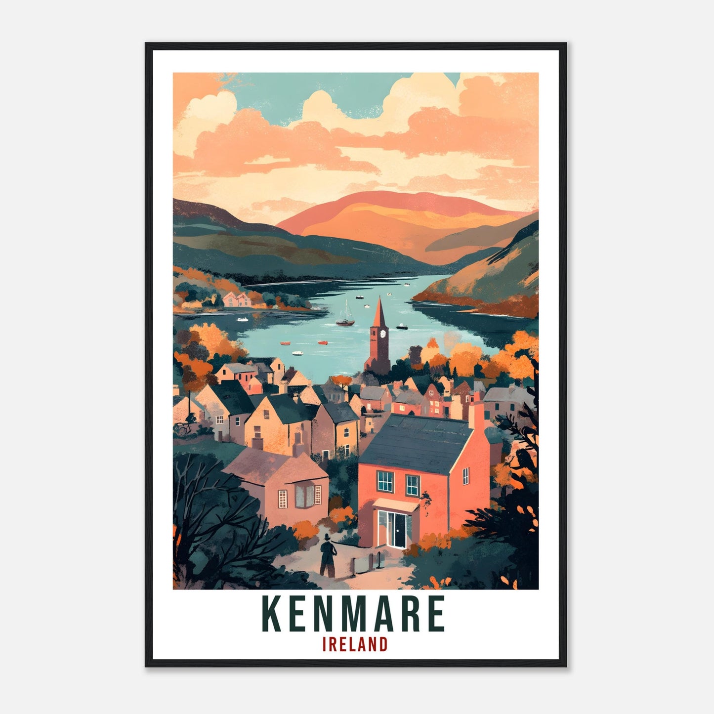 Kenmare Travel Print Ireland Home Decor Kenmare Wall Art Gift Wall Hanging Art Lover Kenmare Irish Artwork Travel Poster Ireland Travel Art