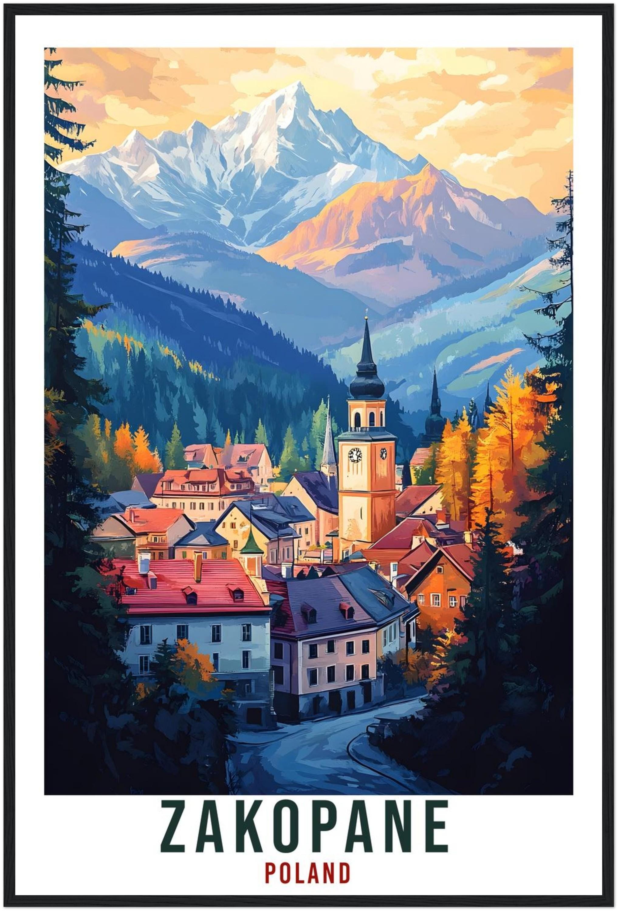 Zakopane Travel Print Poland Home Decor Zakopane Wall Art Gift Wall Hanging Art Lover Zakopane Polish Artwork Travel Poster Poland Travel