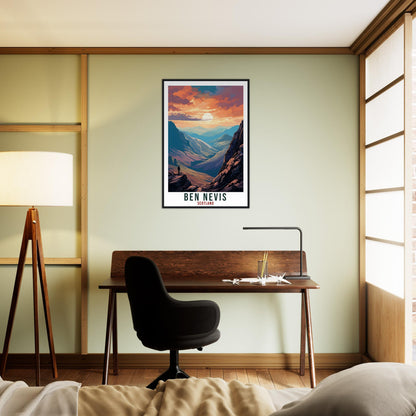 Ben Nevis Travel Print Scotland Wall Art Home Decor Wall Hanging Travel Art Gift Ben Nevis Travel Poster Scotland Landscape Art Lover Gift