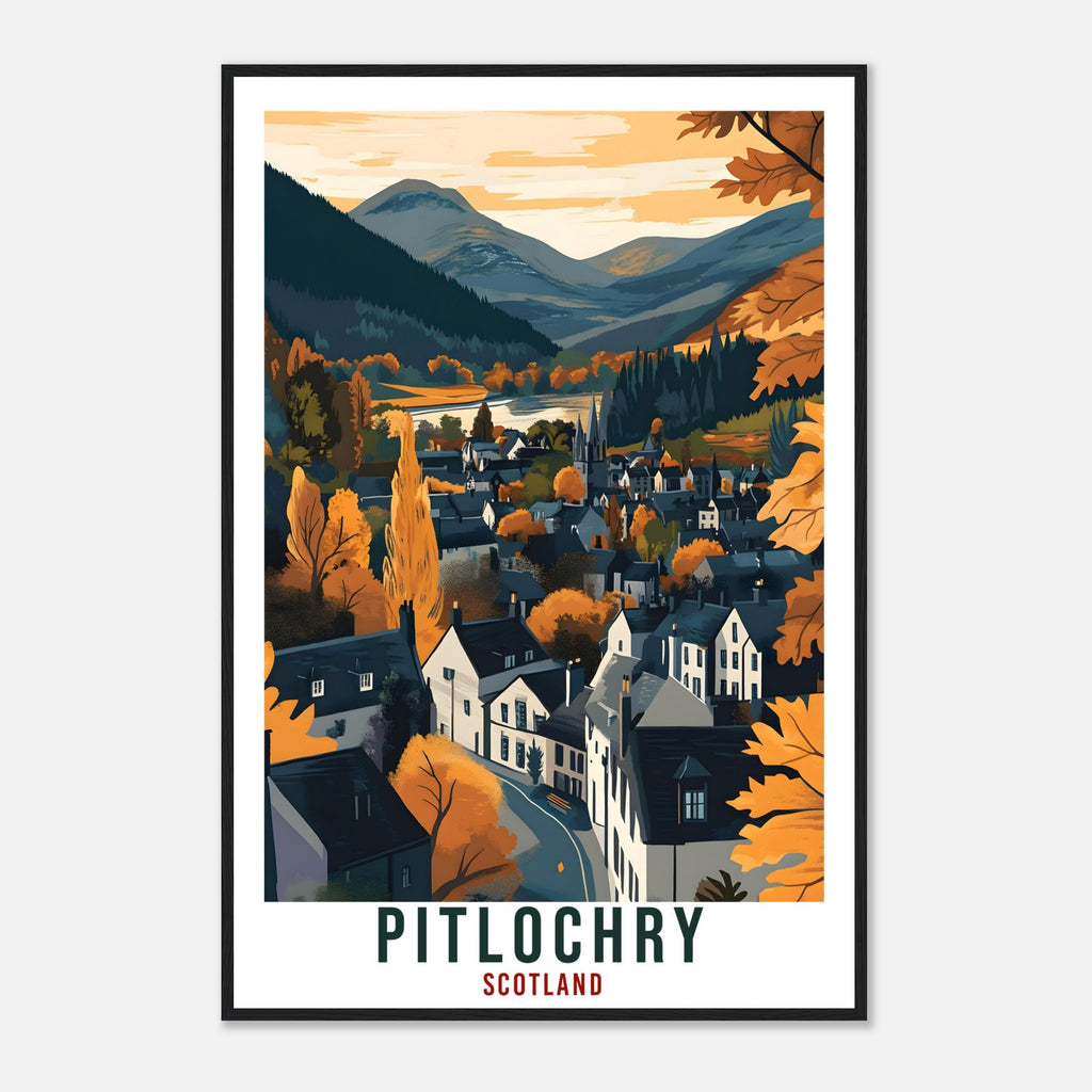Pitlochry Travel Print Scotland Home Decor Pitlochry Wall Art Wall Hanging Art Lover Scotland Artwork Travel Poster Pitlochry Travel Art