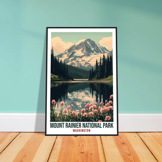 Mount Rainier National Park Washington USA Travel Print Wall Art Wall Hanging Décor Mount Rainier Gift Travel Art USA Artwork Travel Poster