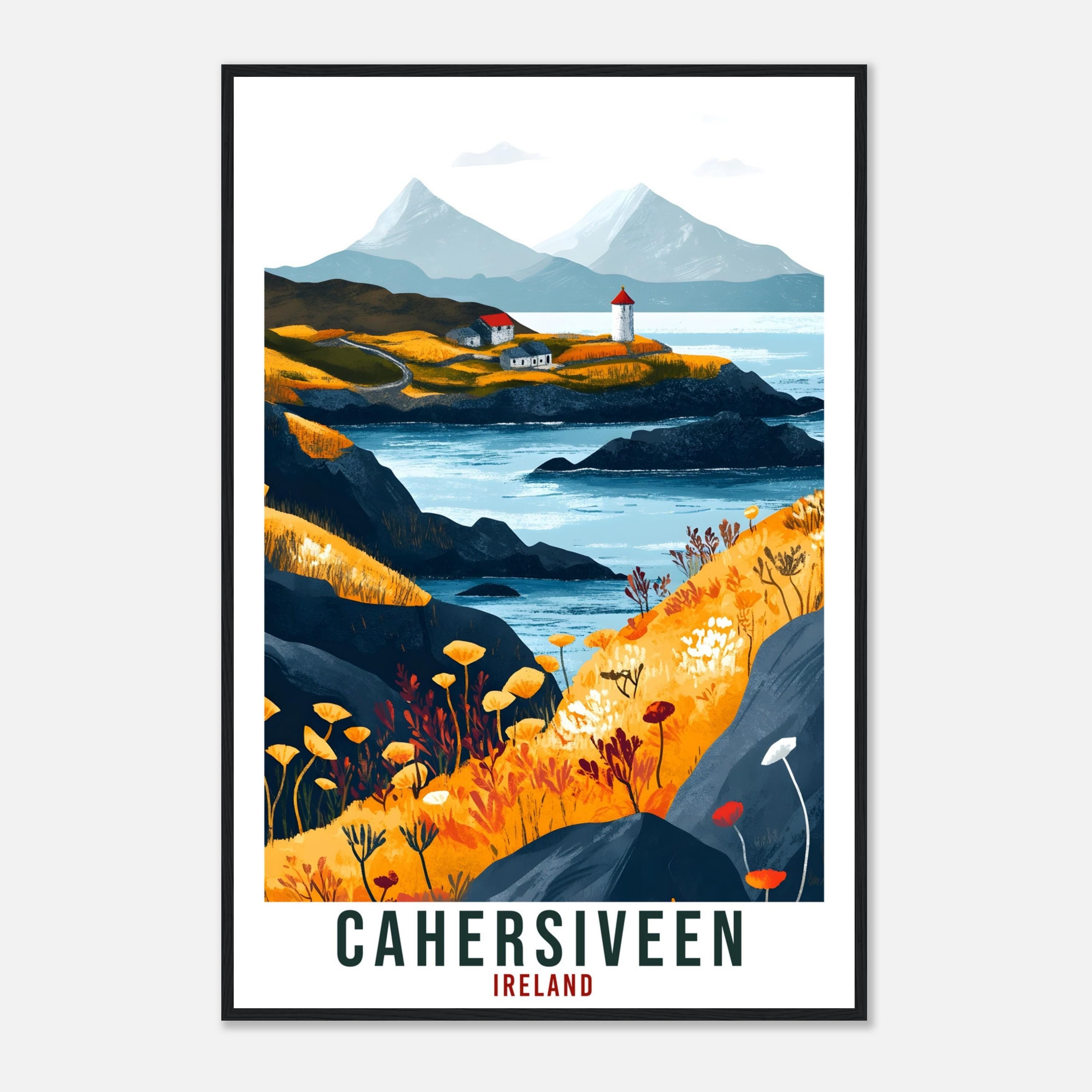 Cahersiveen Travel Print Ireland Decor Kerry Wall Art Gift Wall Hanging Art Lover Cahersiveen Irish Artwork Travel Poster Ireland Travel Art