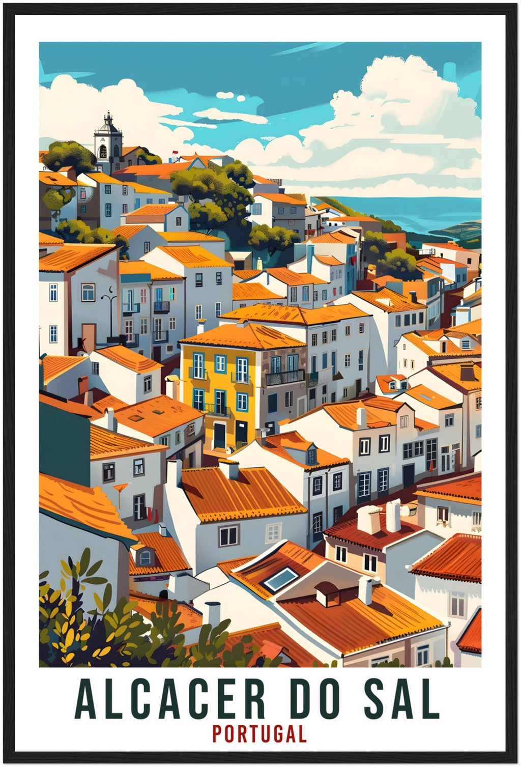 Alcacer Do Sal Travel Print Portugal Wall Art Wall Hanging Home Décor Alcacer Do Sal Gift Portugal Landmark Artwork Portugal Travel Poster