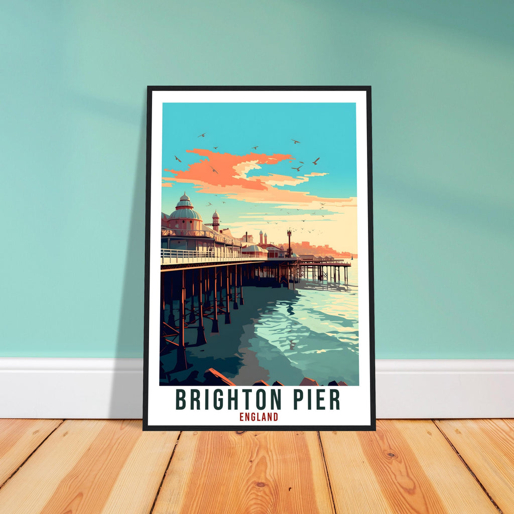 Brighton Pier Travel Print Wall Art Wall Hanging Home Living Décor Brighton Pier Gift Art Lovers UK Artwork Gift Print England Travel Poster