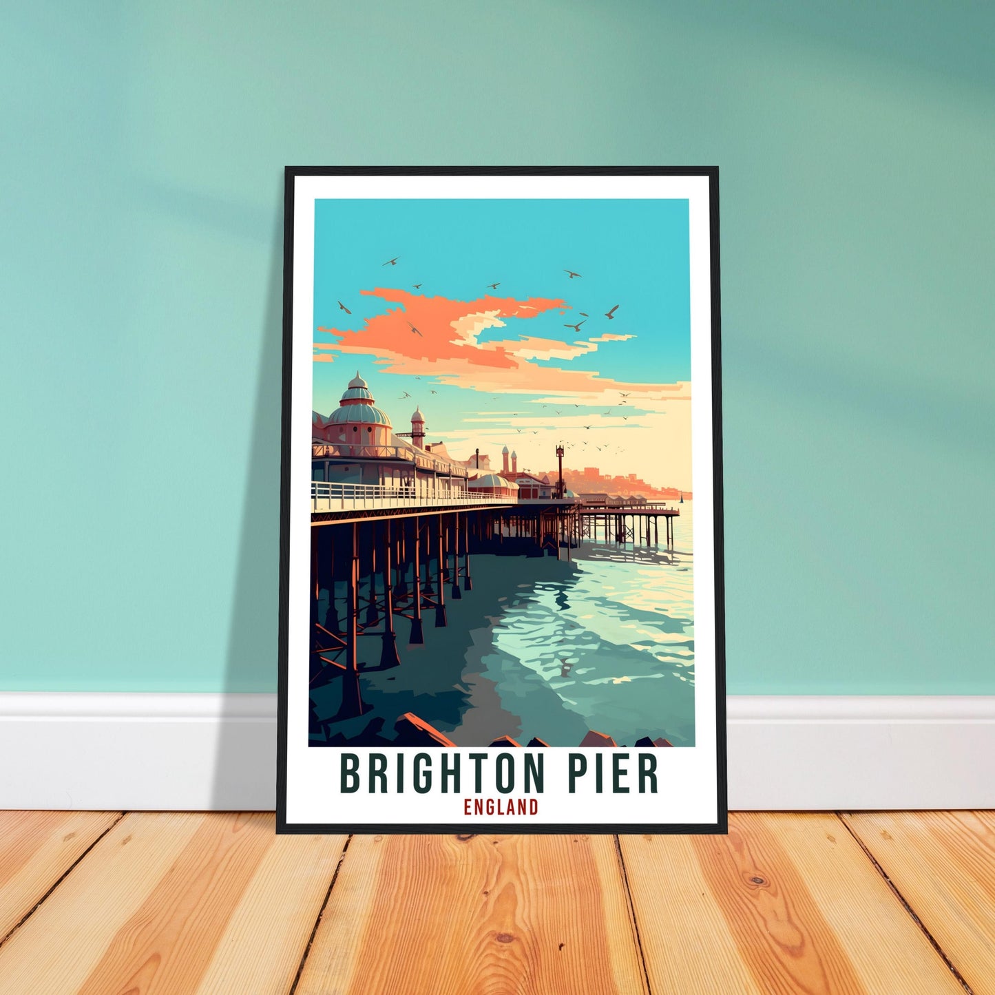 Brighton Pier Travel Print Wall Art Wall Hanging Home Living Décor Brighton Pier Gift Art Lovers UK Artwork Gift Print England Travel Poster