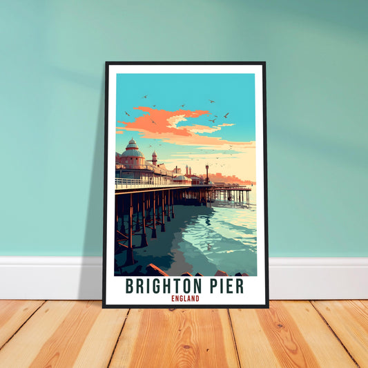 Brighton Pier Travel Print Wall Art Wall Hanging Home Living Décor Brighton Pier Gift Art Lovers UK Artwork Gift Print England Travel Poster