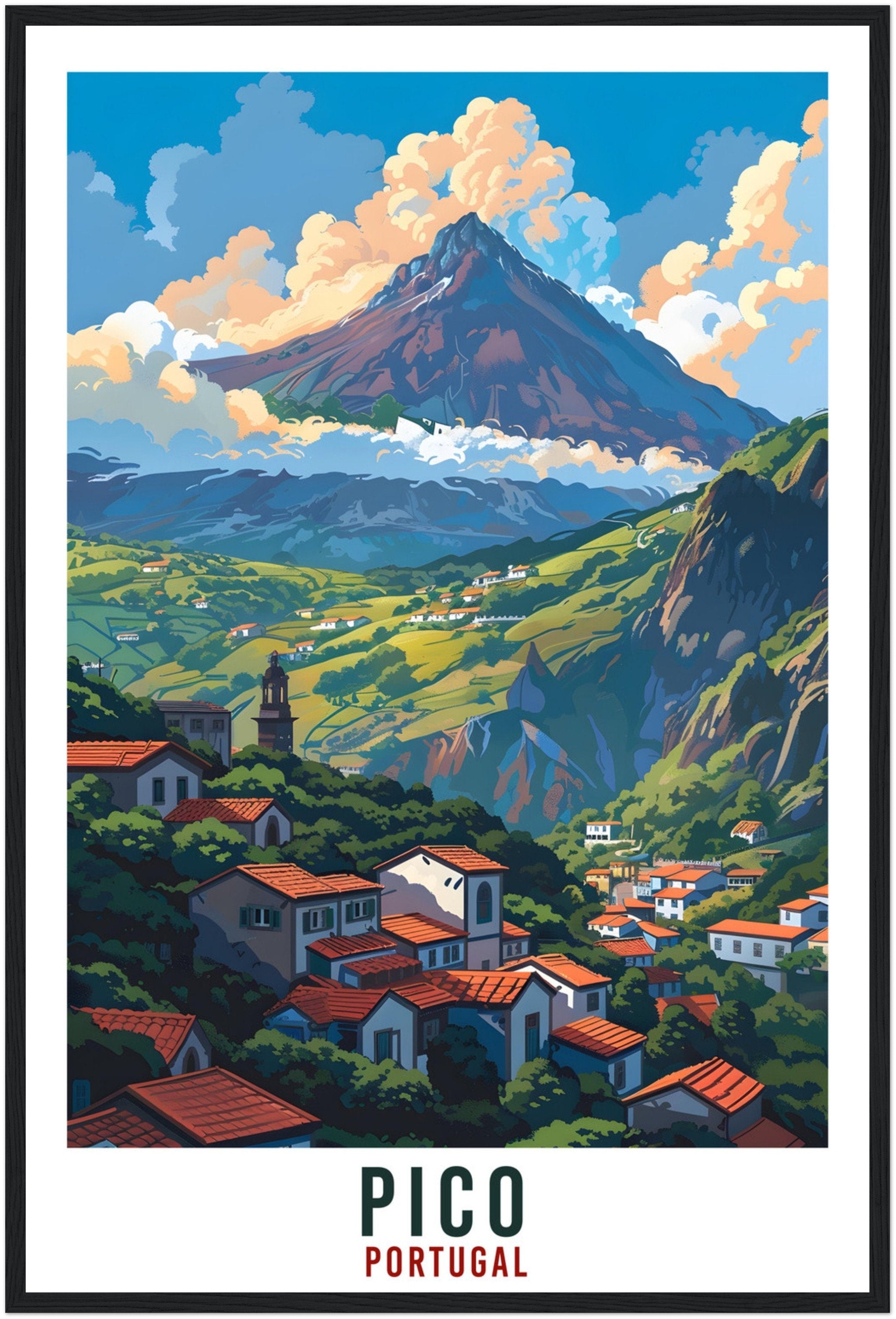 Pico Island Travel Print Home Decoration Wall Art Gift Wall Hanging Lover Pico Island Portugal Artwork Portugal Travel Poster Holiday Print