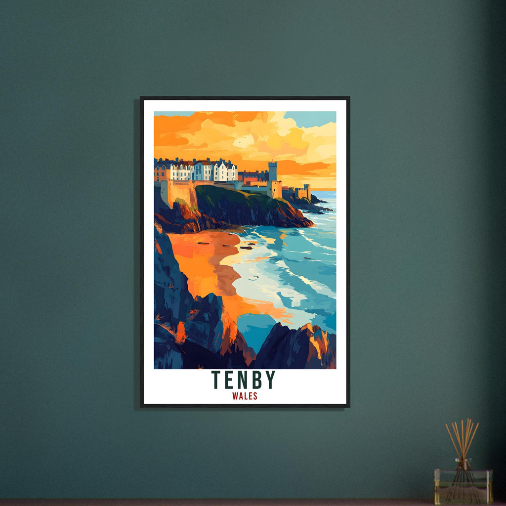 Tenby Travel Print Wales Home Decor Tenby Wall Art Wall Hanging Art Lover Wales Artwork Travel Poster Wales Tenby Travel Artwork Gift