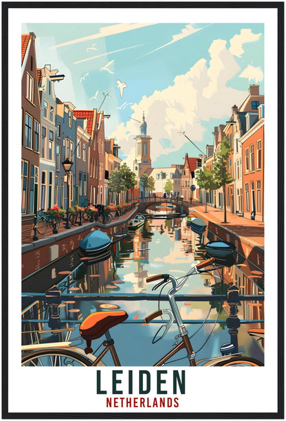 Leiden Travel Print Holland Wall Art Wall Hanging Home Décor Gift Art Lovers Gift Dutch Artwork Gift The Netherlands Leiden Travel Poster