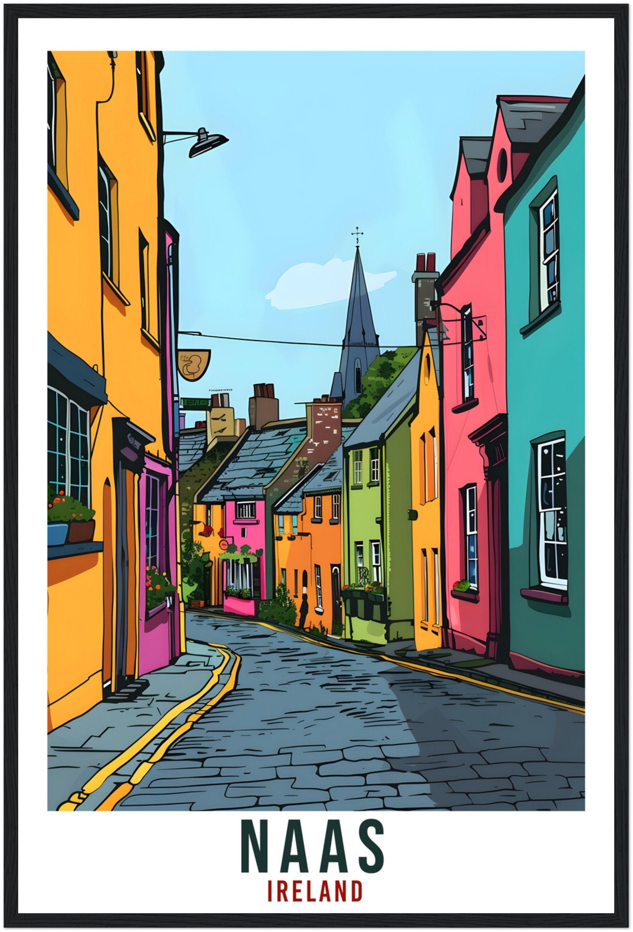 Naas Travel Print Ireland Wall Art Naas Wall Hanging Home Living Décor Naas Gift Art Lovers Gift Irish Artwork Gift Ireland Travel Poster