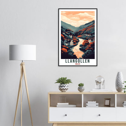 Llangollen Travel Print Wales Home Decor Llangollen Wall Art Wall Hanging Art Lover Wales Artwork Travel Poster Llangollen Travel Art Gift