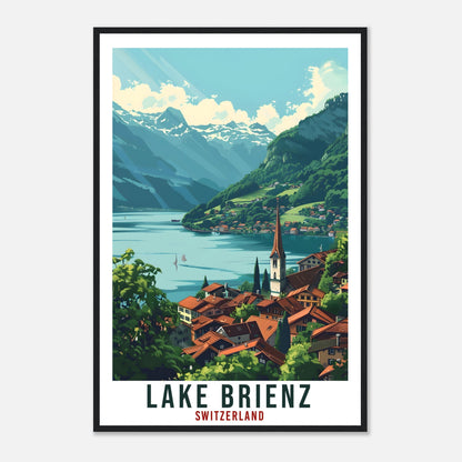 Lake Brienz Travel Print Swiss Wall Art Wall Hanging Home Décor Lake Brienz Gift Art Lover Gift Switzerland Artwork Gift Swiss Travel Poster