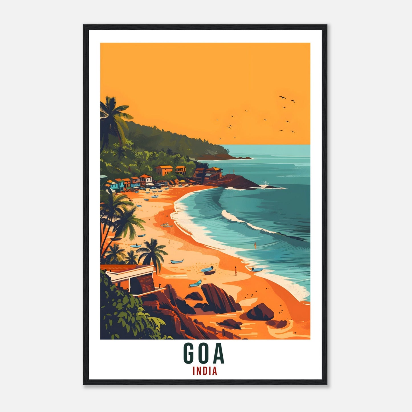 Goa Travel Print India Home Decoration Wall Art Gift Wall Hanging Art Lover Indian Artwork India Goa Travel Poster Goa Beach Coastal Print