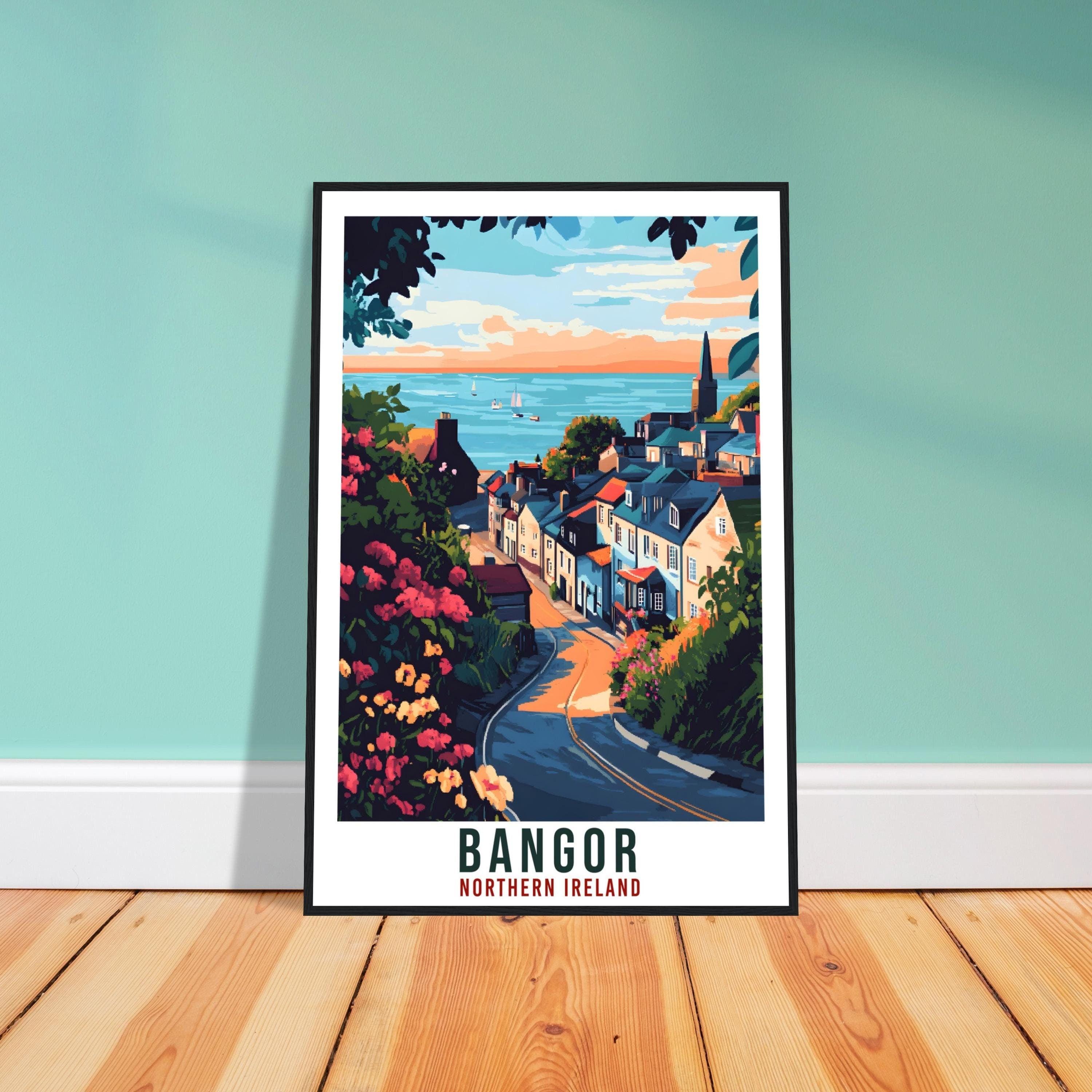 Bangor Travel Print Northern Ireland Home Decor Bangor Wall Art Wall Hanging Art Lover Irish Artwork Travel Poster Bangor NI Travel Art