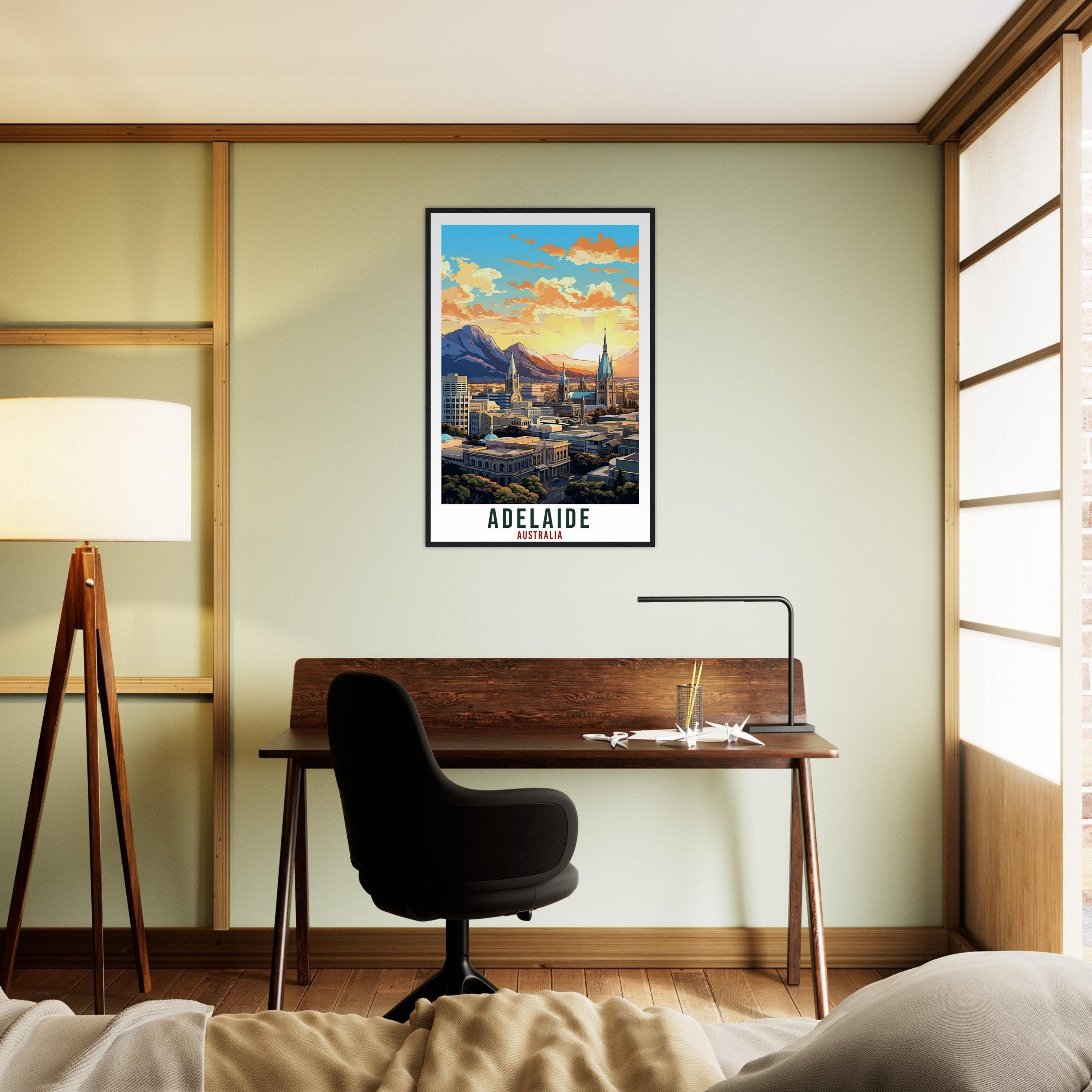 Adelaide Travel Poster Wall Art Adelaide Australia Home Décor Artwork Wall Hanging Art Gift Adelaide Travel Print Australian Art Lovers Gift