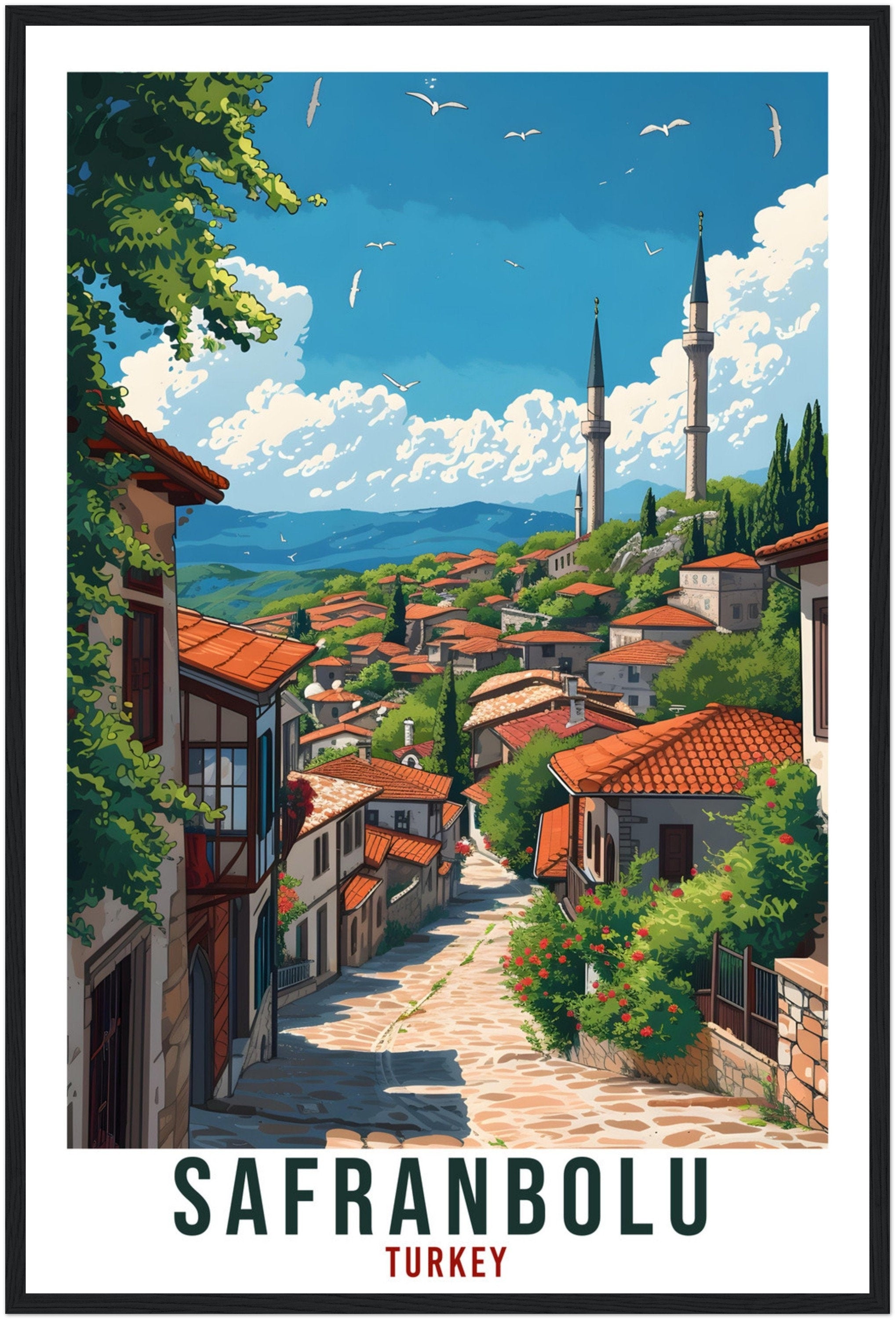 Safranbolu Travel Print Turkey Home Decoration Turkish City Wall Art Gift Wall Hanging Art Lover Turkey Artwork Safranbolu Travel Poster
