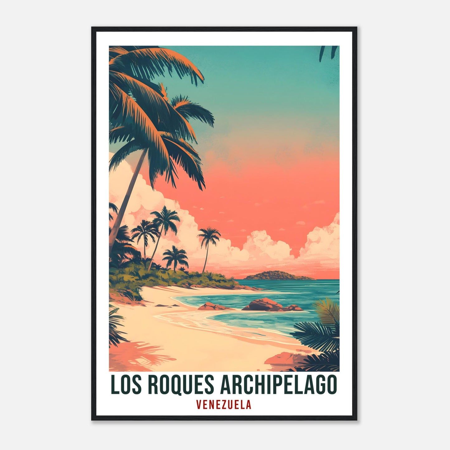 Los Roques Archipelago Travel Print Venezuela Decor Wall Art Wall Hanging Art Lover Los Roques Venezuelan Artwork Travel Poster Travel Art