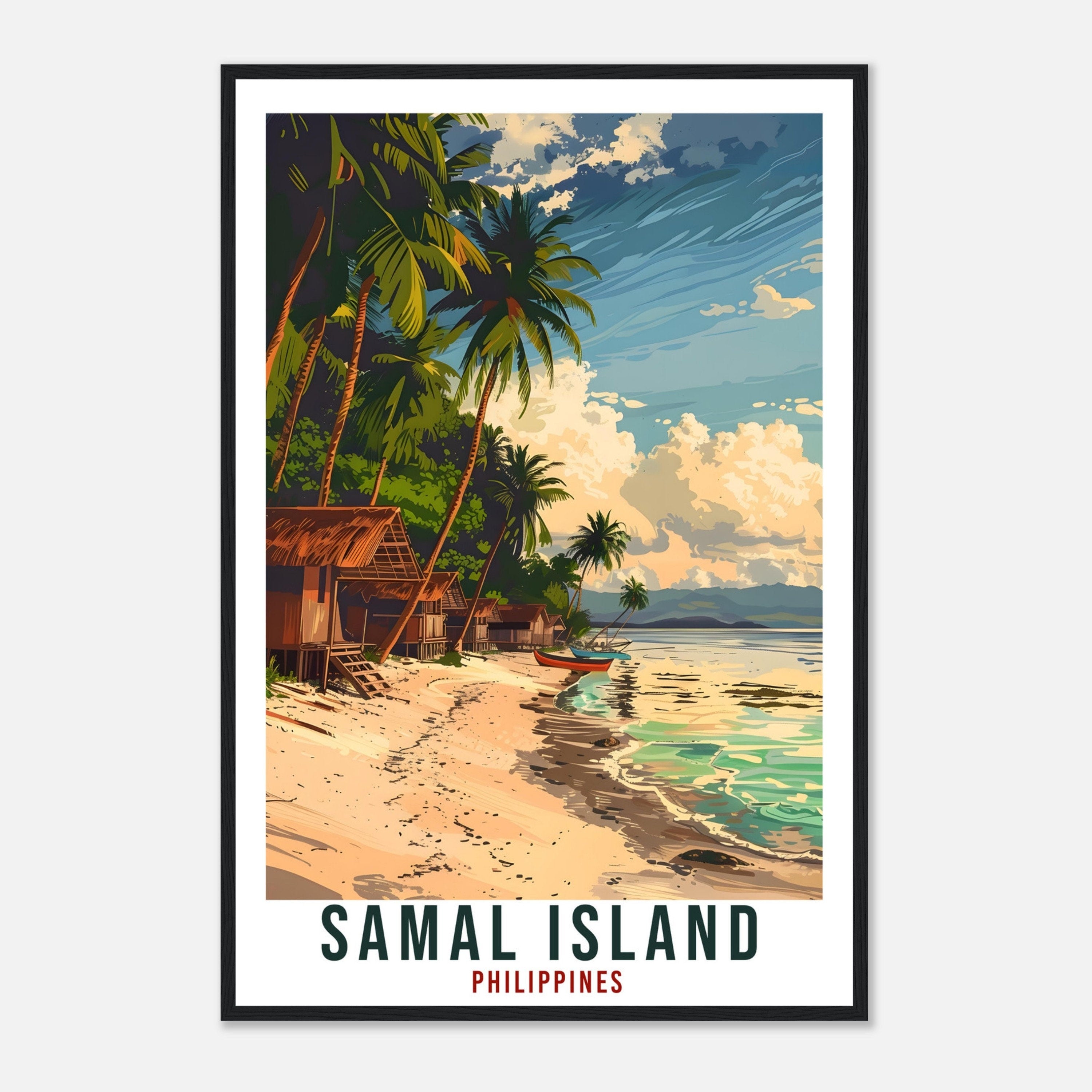 Samal Island Philippines Travel Print Wall Art Wall Hanging Home Décor Samal Island Gift Artwork Travel Art Philippines Island Travel Poster