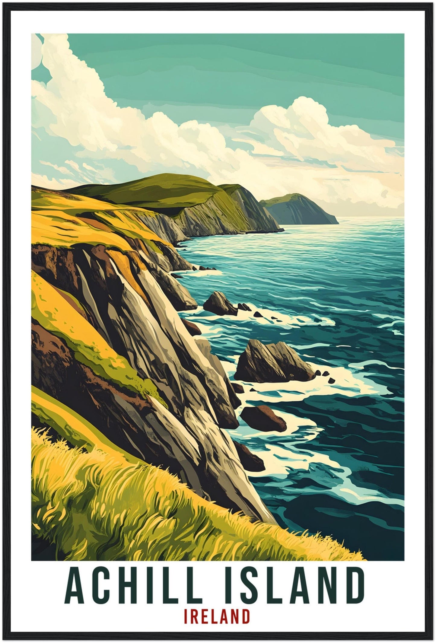 Achill Island Travel Print Ireland Home Decor Achill Island Wall Art Gift Wall Hanging Art Lover Achill Island Irish Artwork Travel Poster