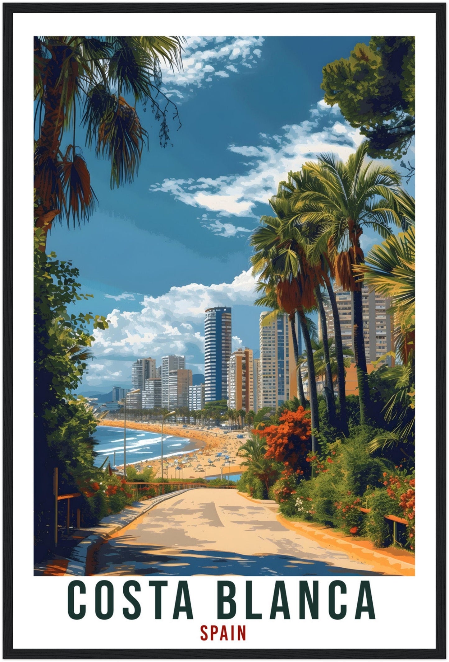 Costa Blanca Travel Print Spain Home Decoration Spanish Coast Wall Art Gift Wall Hanging Art Lover Spain Artwork Costa Blanca Travel Poster