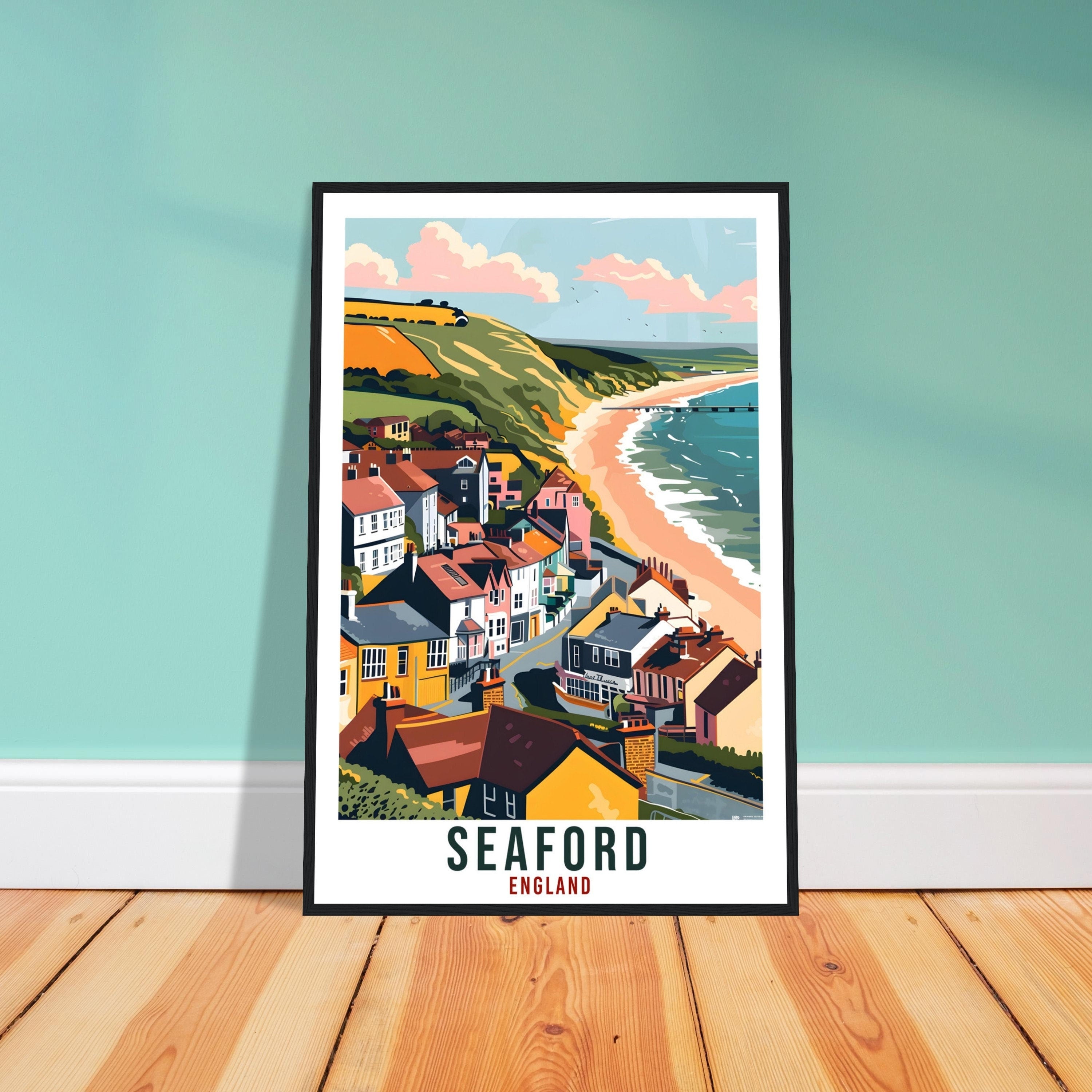 Seaford Travel Print Wall Art Seaford Wall Hanging Home Living Décor Seaford Gift Art Lovers UK Artwork Gift Print England Travel Poster