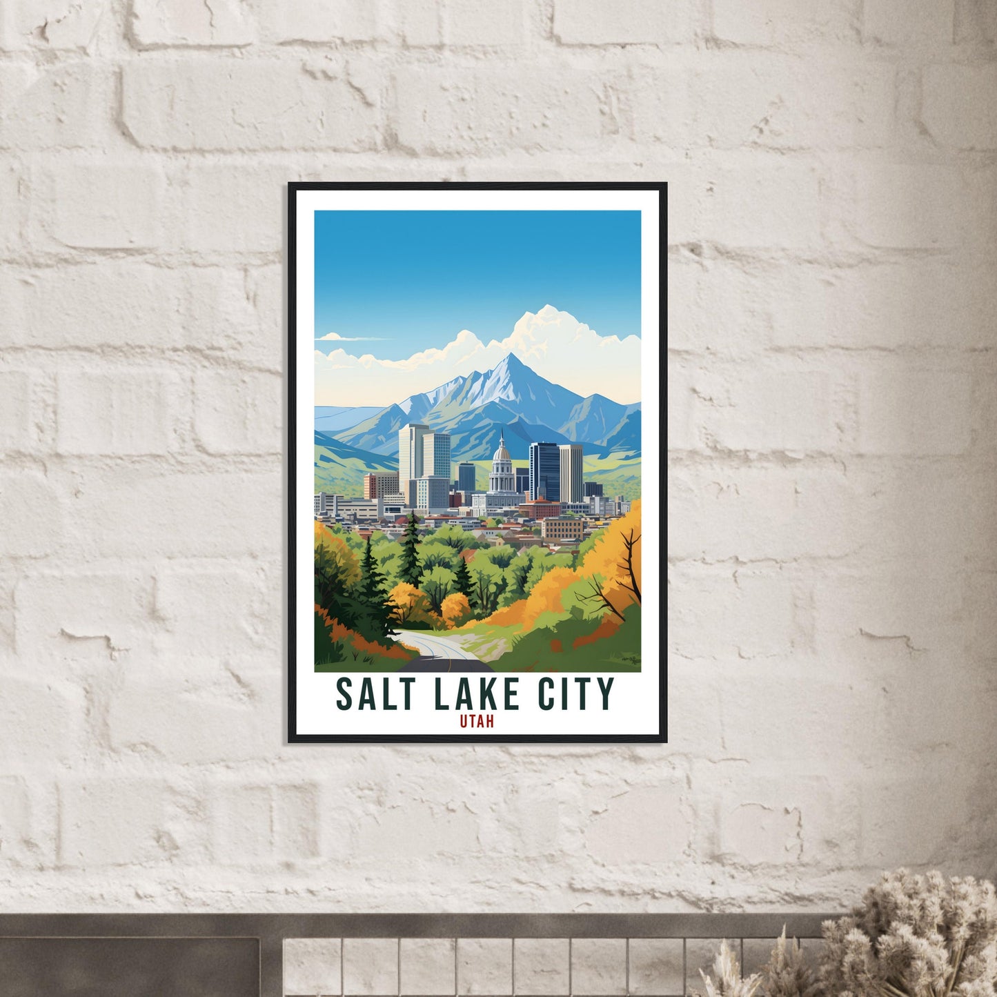 Salt Lake City Travel Poster Utah Home Decor USA City Wall Art Gift Wall Hanging Art Lover Utah Artwork Salt Lake City Skyline Travel Print