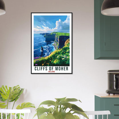 Cliffs Of Moher Travel Print Ireland Home Decor Cliffs Of Moher Wall Art Wall Hanging Irish Artwork Poster Cliffs Of Moher Ireland Travel
